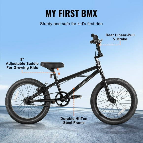 KFFKFF BMX Bicycle, Freestyle Cycle with 18-Inch Wheels, BMX Racing Cycle featuring 360 Rotor, Suitable for Novice to Experienced Riders, BMX Bikes for Teens and Adults, Robust Hi-Ten Steel Frame