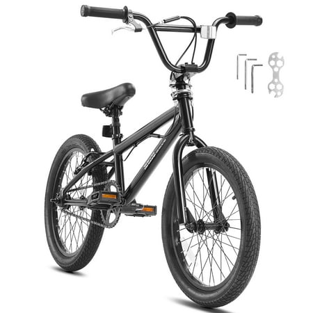 KFFKFF BMX Bicycle, Freestyle Cycle with 18-Inch Wheels, BMX Racing Cycle featuring 360° Rotor, Suitable for Novice to Experienced Riders, BMX Bikes for Teens and Adults, Robust Hi-Ten Steel Frame