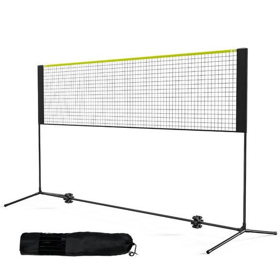 KFFKFF Badminton Mesh, Badminton Net with Adjustable Height, 10ft Broad Collapsible Badminton Mesh, Conveniently Portable Badminton Net Kit with Poles, Stand, and Transport Bag, Indoor/Outdoor Usage