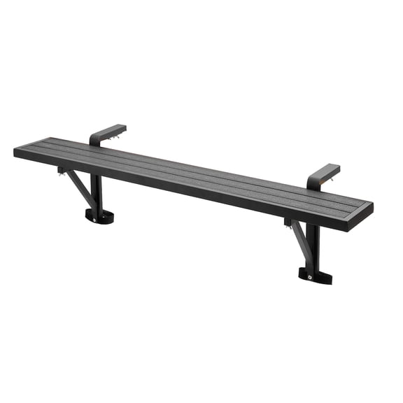 KFFKFF Balcony Hanging Table 49" x 9.4" 60 lbs, Outdoor Railing Bar Table for Patio, Garden, or Deck Use, Compatible with 1"-2.6" Rails, Adjustable Brackets, Sturdy Wood-Plastic Composite Design