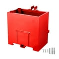 thumbnail image 1 of KFFKFF 3 Point Hitch Ballast Box, 3 Point Category 1 Tractor Ballast with 800lbs Load Limit, 2 In Hitch Receiver, Thickened Steel 5ft³ Volume Loader, Tractor Attachment with Sliding Door, Red, 1 of 9