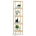 thumbnail image 1 of KFFKFF Bamboo Display Stand with 5 Tiers, Compact Storage Solution, Organizer Shelf, Detached Flower Pot Stand, Multi-Functional Bamboo Rack Ideal for Bathrooms, Kitchens, and Homes, Eco-Friendly, 1 of 9