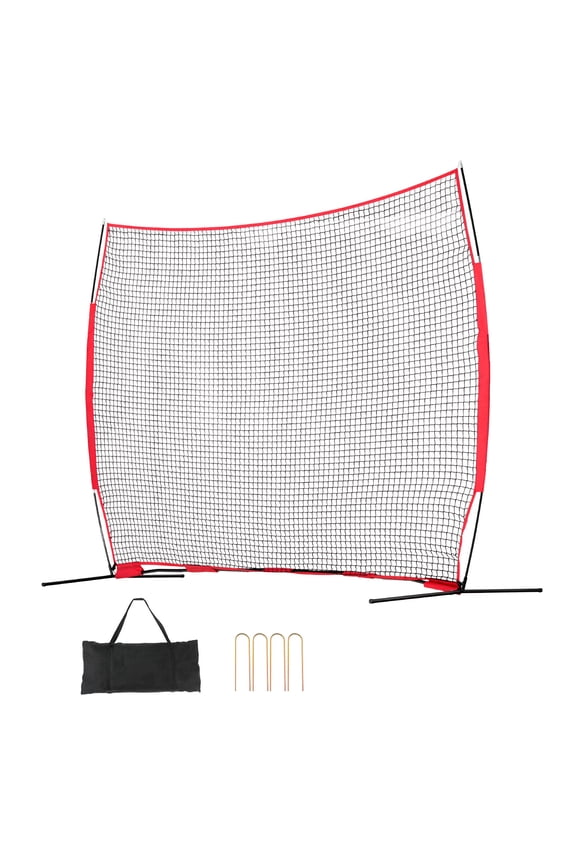 Barricade Backstop Net,12x9ft Portable Barricade Tailgate Net Sports Ball Obstacle Softball Practice Net w/ Carry Bag for Baseball Softball Lacrosse Soccer Hockey Training