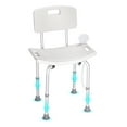 thumbnail image 1 of KFFKFF Bath Stool, Shower Bench with Backrest, Height Modifiable Bathing Seat, Interior Shower and Bathtub Chair, Slip-resistant Bathroom Stool for Seniors, Handicapped, Supports up to 350 lbs, 1 of 9
