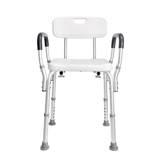 KFFKFF Bath Stool, Shower Bench with Backrest, Height Modifiable Shower Seat, Interior Shower and Bathtub Chair, Stable Bathroom Stool for Seniors, Disabled, Handicapped, Supports up to 350 LBS