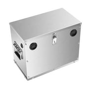 KFFKFF Battery Storage Case, Group 24/31 Trolling Motor Battery Holder, Marine Battery Container with Secure Lock, Carrying Handles, and Cable Access Ports, Durable Stainless Steel