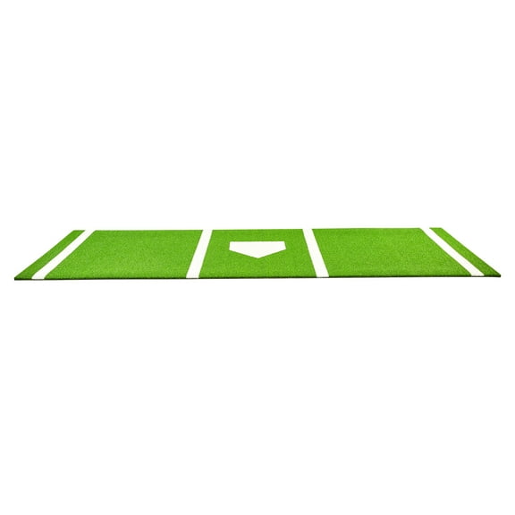 KFFKFF Batting Mat for Baseball and Softball, Dimensions 10' x 3.8', Suitable for Indoor/Outdoor Use, Features Lines and Foam Backing, Comes with Green Portable Practice Mat and Tightening Rope