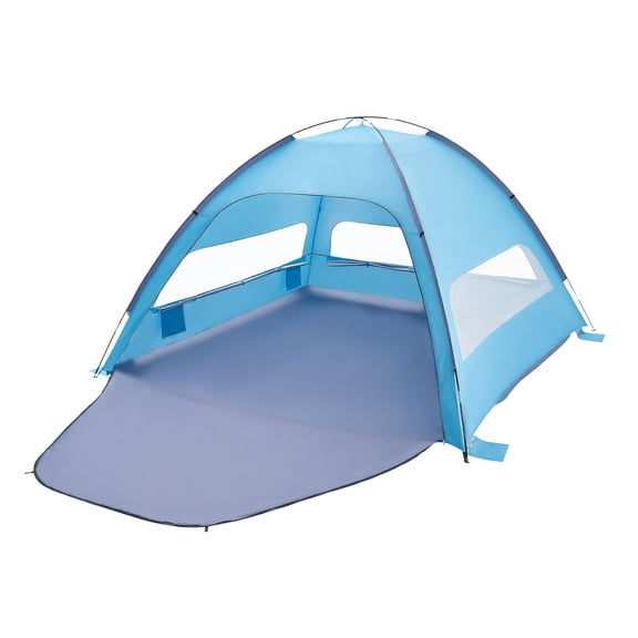 KFFKFF Beach Tent Sun Shelter for 8 People, UPF 50+ Sun Protection, Portable Canopy with Carry Bag & Sand Pockets, Lightweight and Simple Setup for Camping, Fishing, and Outdoor Picnics