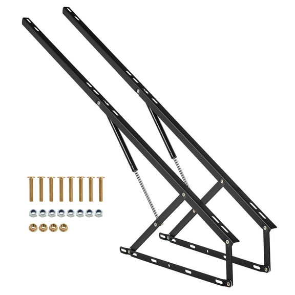 KFFKFF Bed Lift Kit, 59x79 in Extra-large Size with 309 lbs Load Capacity, DIY Vertical Wall Bed Hardware, Pneumatic Lever Support for Heavy Duty Use, Space-saving Folding Design for Guestroom