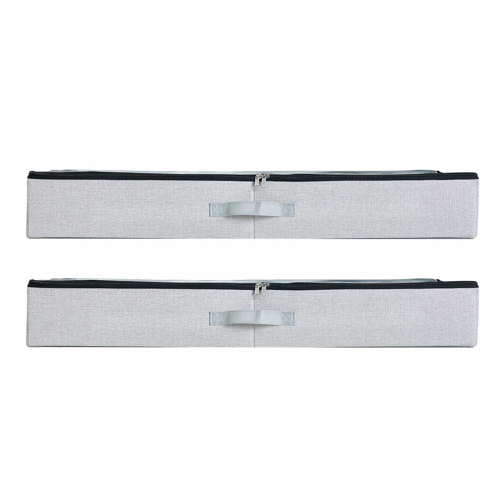 KFFKFF Under Bed Storage Containers with Transparent Lids, 33.5 x 16.9 x 4.7 Inches, 45L Capacity, Low-Profile Storage Bins for Clothes, Shoes, Blankets, and Bedroom Organization, Set of 2