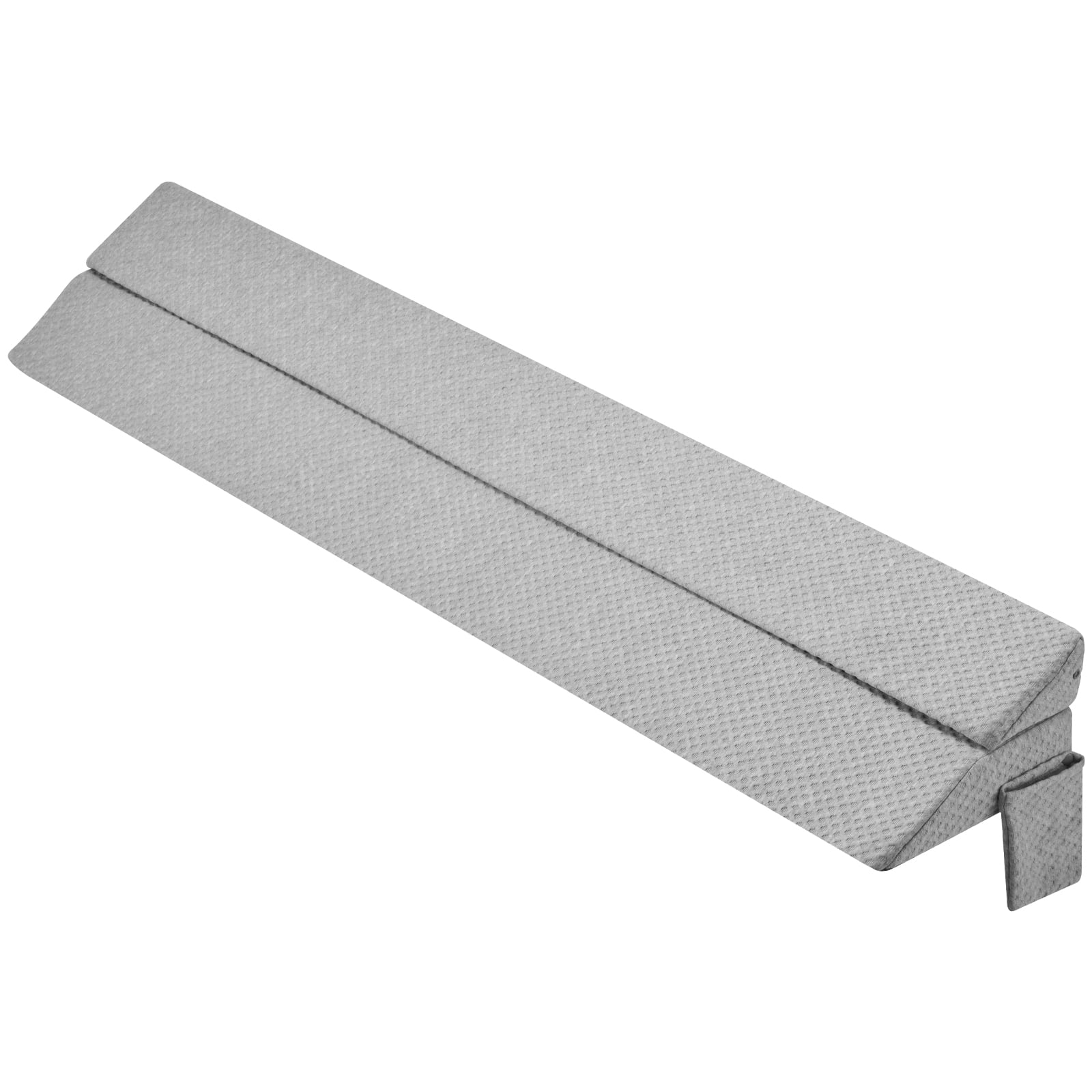 KFFKFF Bed Wedge Pillow for Headboard, Queen Size, 60"x10"x6" Gap Filler, Covers 0-7" Space Between Mattress and Headboard, Foam Cushion with Side Pocket, for Back Support, Gray