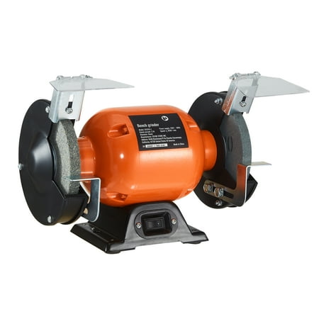 KFFKFF Bench Grinder, 6-Inch, Single Speed, Features a 2.1A Brushless Motor Running at 3550 RPM, Comes with 36/80-Grit Wheels for Effective Grinding and Sharpening