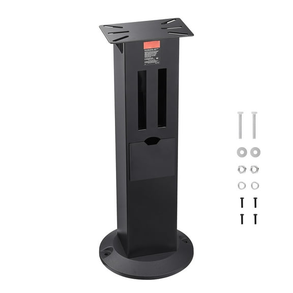 KFFKFF Bench Grinder Stand, Sturdy Bench Grinder and Ground Clamp Pedestal with 11" x 6.7" Mounting Plate, Sections for Grinding Wheel Storage & Cast Iron Base, Compatible with Most Bench Grinders