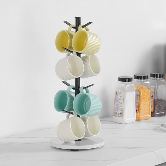 KFFKFF Mug Holder Mug Rack Tree, Mug Holder Tree Coffee Cup Dryer with 8 Hooks Coffee Bar Accessories Mug Organizer Tree
