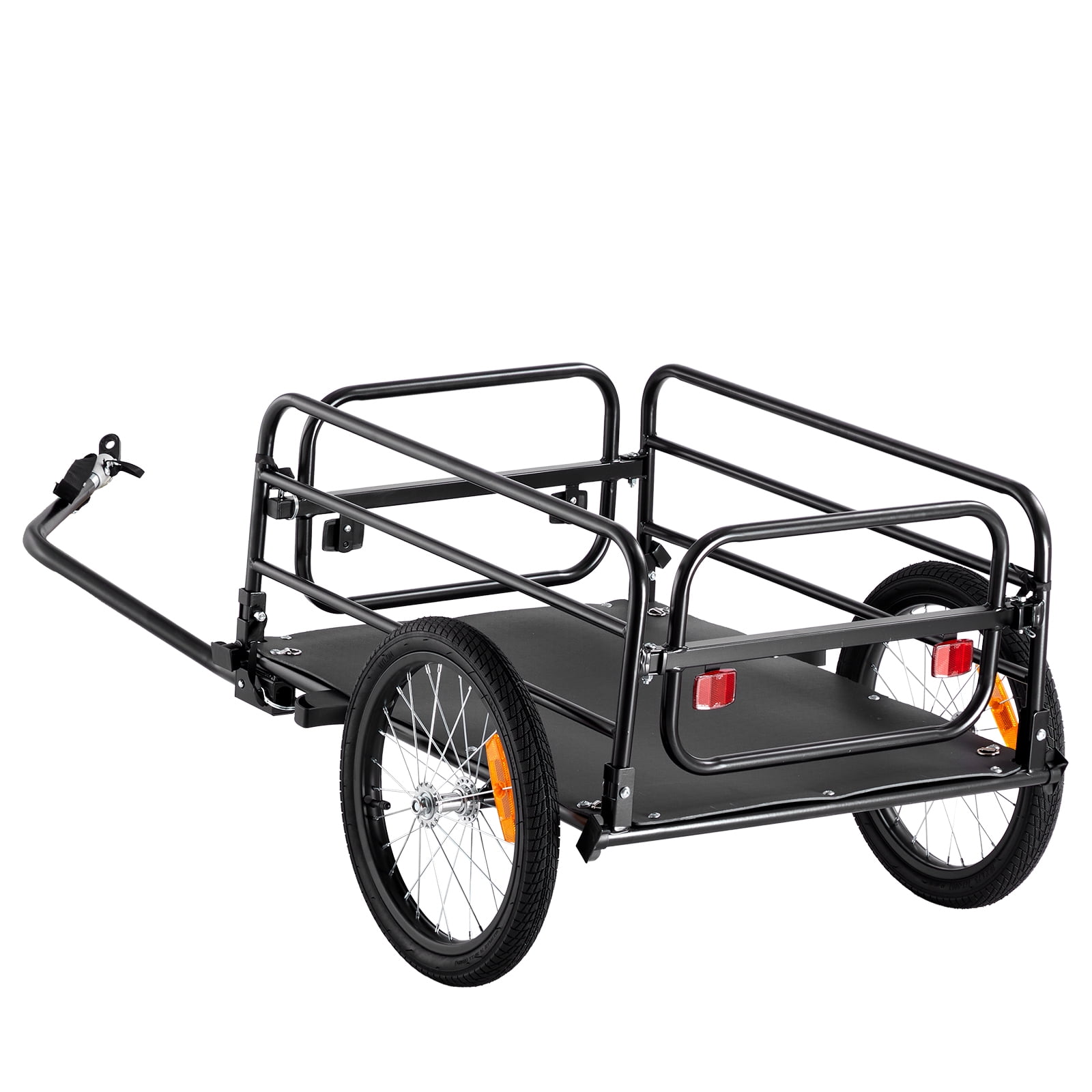KFFKFF Bicycle Freight Trailer, Supports up to 160 lbs, Robust Bike Carriage Cart, Collapsible for Easy Storage & Swift Detachment with All-Purpose Coupling, 16" Tires, Safety Reflectors