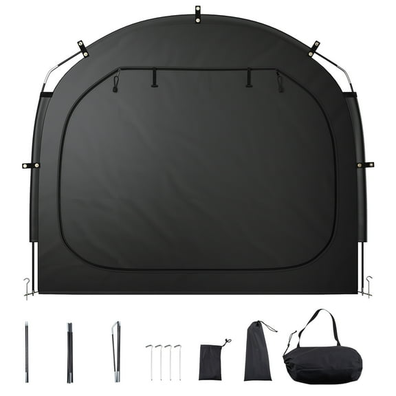 KFFKFF Bicycle Shelter, Accommodates 3-4 Bicycles, Roomy Outdoor Bicycle Shelter with Air Circulation Window, Water-Resistant Simple Setup Bicycle Shelter with Robust Fiberglass & Twin Zippers