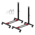 thumbnail image 1 of KFFKFF Bike Stand 2 Pack, Freestanding Vertical & Horizontal Bicycle Storage Rack, with Lockable Wheels, Adjustable Height Carbon Steel Upright Garage Floor Stand, Suitable for 20-29 in Wheels, Black, 1 of 9