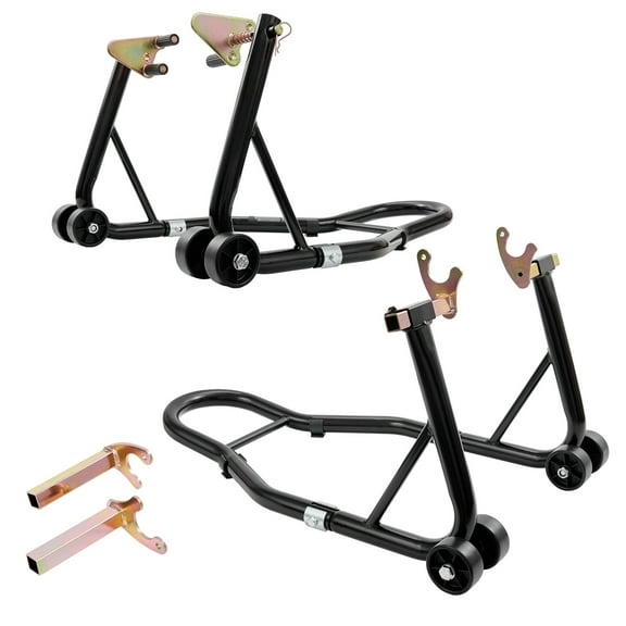 KFFKFF Bike Support Stand, 850lbs Capacity for Both Front & Rear, U+L Fork Design, Swingarm Spool Compatible, Fits Many Yamaha, Honda, Kawasaki, Suzuki Models, in Black