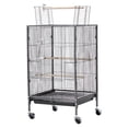 thumbnail image 1 of KFFKFF Bird Cage, 18 x 18 x 30 inch, Open Flat Top Design, Durable Wrought Iron Construction with Perches, Removable Tray, Feeders, and Wheels, Suitable for Parrots, Blue Tits, Cockatiels, Canaries, 1 of 9