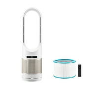 KFFKFF Bladeless Tower Fan, 16.4ft/s Speed Ground Fan Emitting Cool Air, 80° Swinging 8-Level Fans, 8H Timing, Upright Fans with H13 HEPA Filter, Remote Operation & Air Cleansing Feature