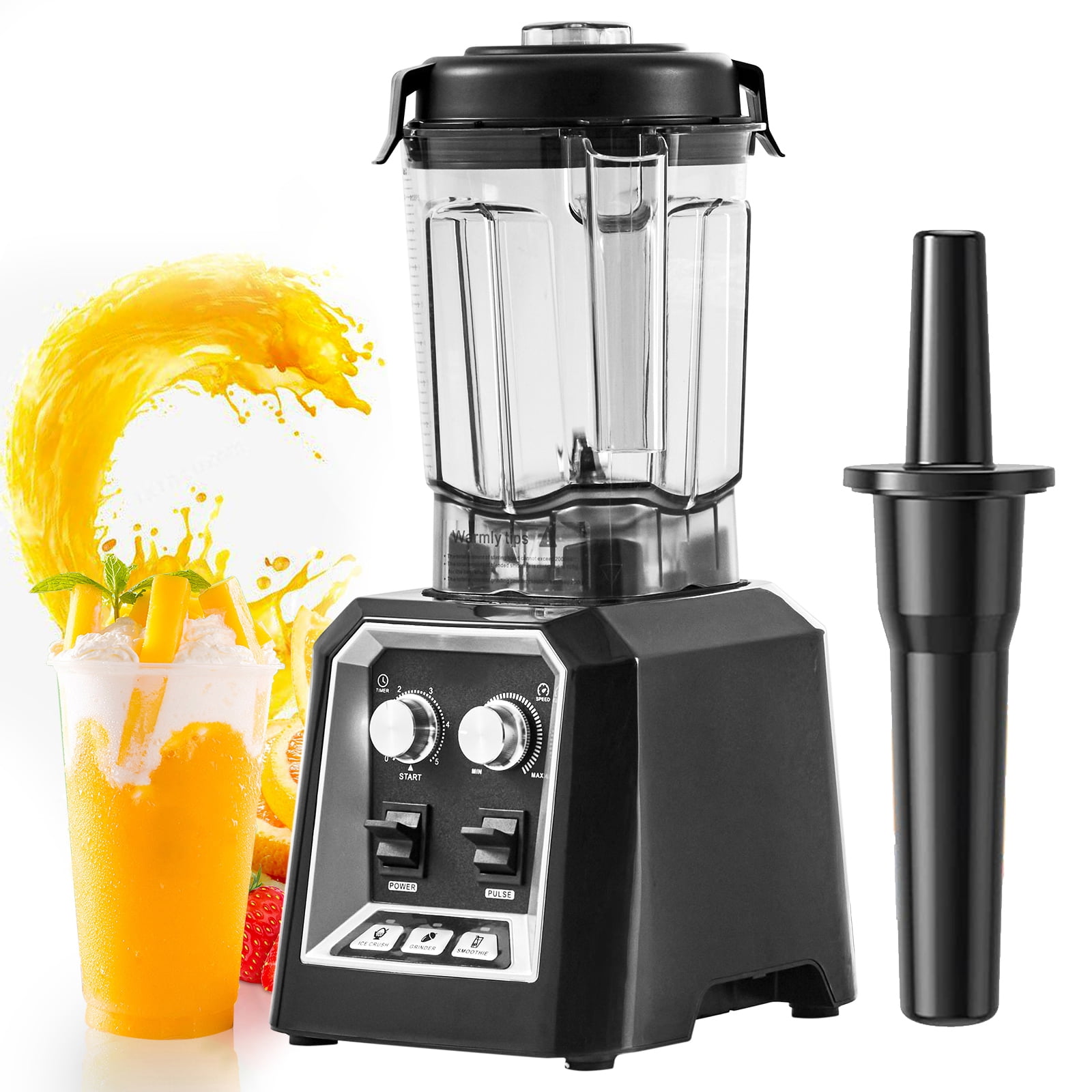 KFFKFF Blender  68-ounce smoothies shakes Commercial Countertop Blenders，Black