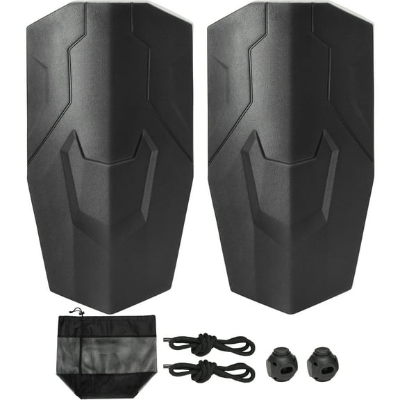 KFFKFF Boat Fenders, 8.6" x 16" Dock Bumpers with Ropes, Cord Locks, and Storage Bag, EVA Marine Dock Fender, No Inflation Needed, Suitable for Class A/1/2 Boats, Black