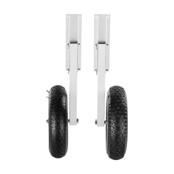 KFFKFF Boat Launching Wheels, 300 lbs Capacity, 15" Aluminum Alloy Transom Wheels with Inflatable Rubber Tires, Foldable Design with 4 Quick-Release Pins,Suitable for 14.7 ft Inflatable Fishing Boats