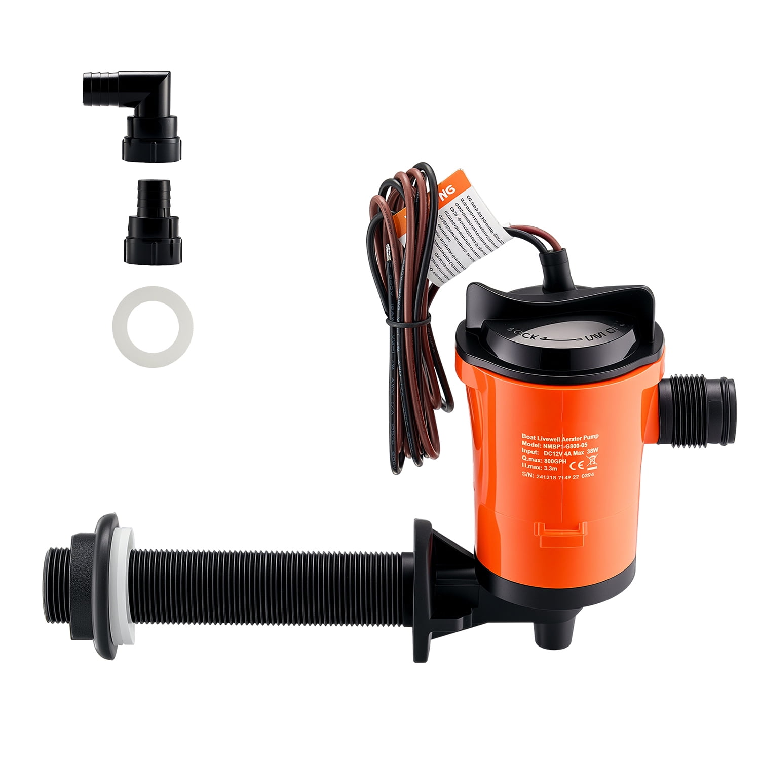 Bait Boat Livewell Pump Bait 12v 350gph Maximum Portable Boat Tank Minnow  Bucket Aerator Pump