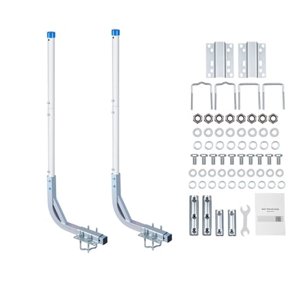 KFFKFF Boat Trailer Guides, 30.5 in/47.5 in Height Poles, 2PCS Durable Steel Guide-Ons, Adjustable Poles with PVC Covers, Suitable for Ski Boats, Fishing Boats, and Small Sailboats