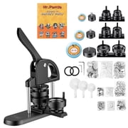 KFFKFF Button Maker Machine 1"/1.25"/2.25" 25/32/58 mm Pin Press Black, Includes 300 Button Components, Circle Cutter, and DIY Guide,Ergonomic Handle for Crafting Badges,Pins,Magnets, and Keychains