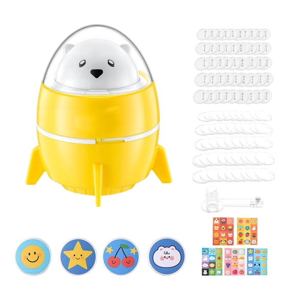 KFFKFF Button Maker Machine, 2.25" / 58 mm, Plastic Pin Badge Maker with 50pcs Button Components and Pre-Printed Pattern Sheets, Circle Cutter, Compact Design, Ideal for DIY Projects