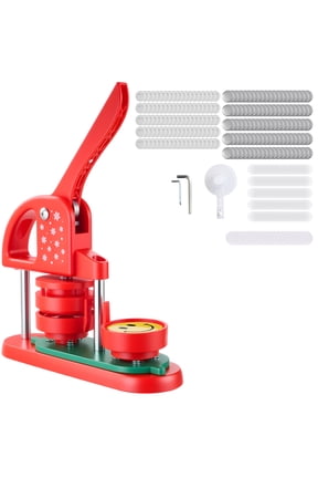 Button Maker Machine, 2.28 in, Plastic Pin Press with 100pcs Button Components, Circle Cutter, and Hex Wrenches, Durable Ergonomic Handle, Ideal for DIY Badges, Custom Pins, and Key Chains