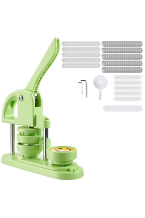 Button Maker Machine, 2.28 in, Plastic Pin Press with 100pcs Button Components, Circle Cutter, and Hex Wrenches, Durable Ergonomic Handle, Ideal for DIY Badges, Custom Pins, and Key Chains