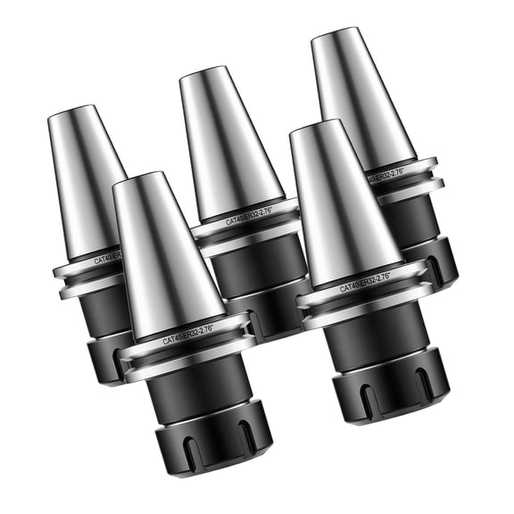 KFFKFF CAT40 ER32 Collet Holder Set, 5-Piece Precision Spring Chuck for Milling Machines and Drill Presses, 4000 RPM Max Speed, CAT40 Tool Holder with 0.0004" TIR, Includes Labeled Storage Box