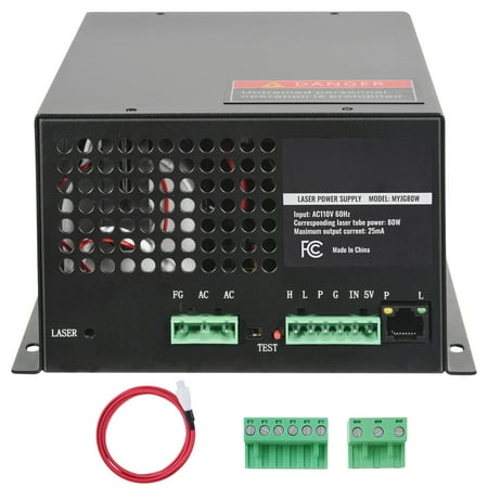 KFFKFF CO2 Laser Energy Source, 80W, Energy Source for 80W Laser Cylinder, Steady Current Safeguard, Circuit Breaker Protection, Rapid Thermal Dispersion