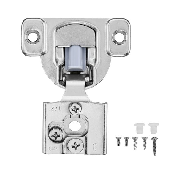 KFFKFF Cabinet Door Hinges, Set of 60, Semi-Overlay Design, 105 Degree Swing Angle, Quiet Closing, Hidden Cupboard Hinges for Frame-Style Cabinets, Includes Installation Screws