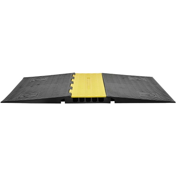 KFFKFF Cable Protector Ramp, 5-Channel, Can Withstand 22000 lbs per Axle, Robust Wire Safety Cover with Flip-Top for Driveway, Velocity Moderation, and Adherence to Accessibility Standards