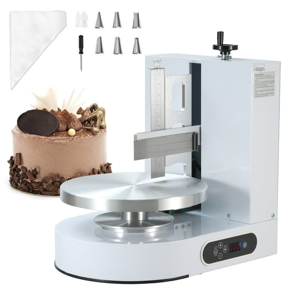 KFFKFF, Embellishment Apparatus, Cake Icing Application and Smoothing Device, Quiet Operation Cake 19.69 inch x 14.57 inch x 21.65 inch,Silver