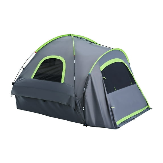 KFFKFF Camping Tent for Pickup Truck, Suitable for 5.0-5.2 ft Trucks, PU2000mm Waterproof, Accommodates 2-3 People, Double-Layer Window Design, Robust Camper Shell for Truck Bed with Carry Bag