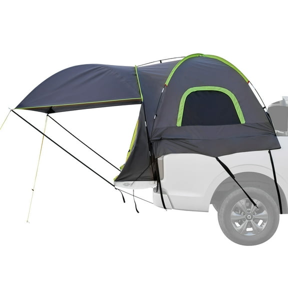 KFFKFF Camping Tent for Pickup Truck, Suitable for 8.0-8.2 ft Vehicles, PU2000 mm Water-Resistant, Accommodates 2-3 Individuals, Robust Camper Shell for Truck Bed with Extendable Canopy, Rain Cover