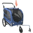 thumbnail image 1 of KFFKFF Canine Bicycle Trailer, Accommodates up to 100 lbs, Dual-Function Pet Pushchair and Bike Carrier, Convenient Collapsible Cart Structure with Detachable Wheels, Standard Bike Attachment, 1 of 9
