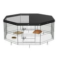 thumbnail image 1 of KFFKFF Canine Play Area, Metal Structure with 8 Collapsible Panels, 24" Height, Pet Enclosure with Protective Cover, Puppy Crate and Kennel, Comes with Ground Anchors, Suitable for Indoor and Outdoor, 1 of 9