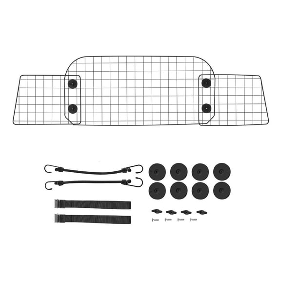 KFFKFF Canine Vehicle Partition,35.4"-60.6" Modifiable Trunk Cargo Divider,All-Purpose Rear Seat Sturdy Wire Mesh Pet Isolation Net, Auto Animal Barrier for Saloons,Pickups and Sport Utility Vehicles