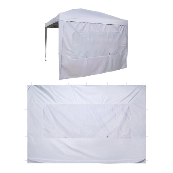 KFFKFF Canopy Sidewall, Compatible with 10 x 10 ft Pop-Up Tent, Waterproof and Sun-Resistant Panel for Outdoor Events, Vendor Stalls, and Camping (Single Sidewall, White)