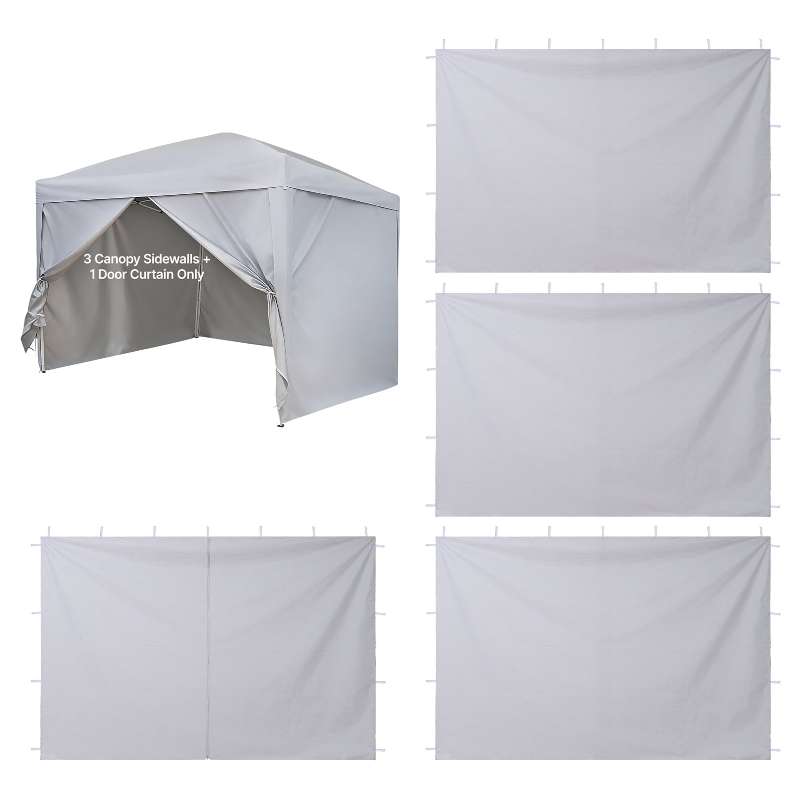 KFFKFF Canopy Sidewalls for 10 x 10 ft Pop-Up Tent, Waterproof Panels with Sun Protection Layer for Outdoor Events, Vendor Stalls, and Camping (Set of 4, White) - Walmart.com