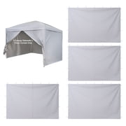 KFFKFF Canopy Sidewalls for 10 x 10 ft Pop-Up Tent, Waterproof Panels with Sun Protection Layer for Outdoor Events, Vendor Stalls, and Camping Set of 4, White