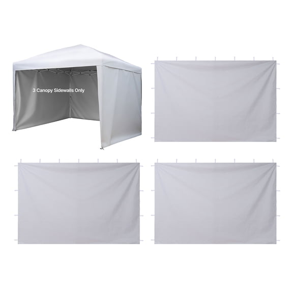 KFFKFF Canopy Sidewalls Compatible with 10 x 10 ft Pop-Up Tent, Waterproof Panels with Sunlight Protection for Outdoor Events, Vendor Stalls, and Camping (Set of 3 Sidewalls, White)