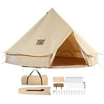 thumbnail image 1 of KFFKFF Canvas Bell Tent 5m/16.4ft 4-Season Camping Yurt Tent with Stove Jack, 1 of 9
