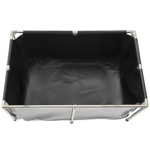 KFFKFF Canvas Fish Pond, 126.8 Gal Above-Ground Pond, PVC Koi Tank with Transparent Viewing Panel, Rectangular Fish Tank with Steel Frame & Drain Valve, Suitable for Koi Breeding and Irrigation
