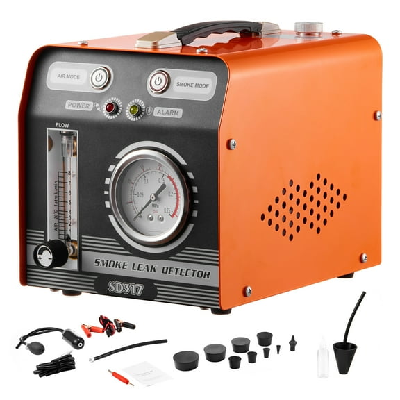 KFFKFF Car Smoke Machine for Leak Detection, Includes Integrated Air Pump, Pressure and Flow Meters, Versatile Dual-Mode System for Checking Vacuum and Fuel Lines